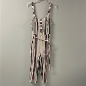 As U Wish Striped Jumpsuit with Belt